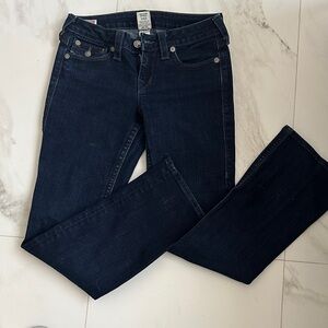 True Religion Women's Dark Blue Straight Leg Jeans